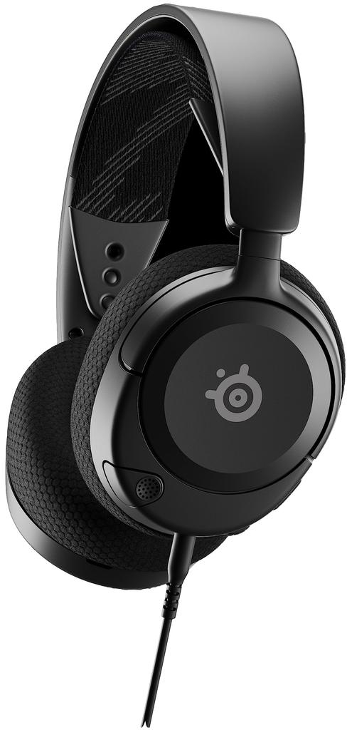 SteelSeries Arctis Nova 1 Gaming Compatible with and with Noise Spatial and Adjustable Black Headset, Lightweight, Wired, Closed-Back Headphones, PC,