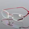 Titanium Alloy Rimless Reading Glasses Light Square Flexible Blue Proof Glasses Frame Women Anti-Blue Ray Glasses Men