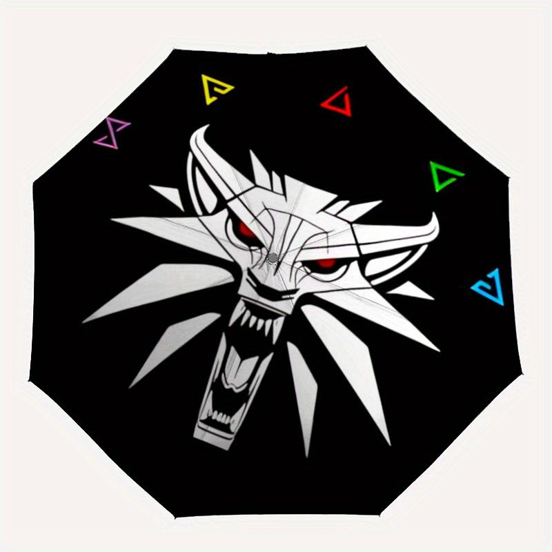 

1pc Wolf Head Automatic Umbrella | Portable Foldable 8-Rib Manual Open, Casual Accessory, Durable Canopy yy250825076