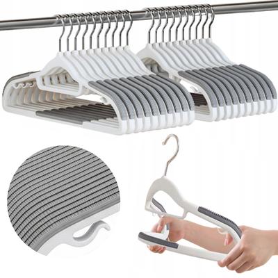 Set of Hangers with Non-Slip Soft Coating 20 Pcs. White-Gray