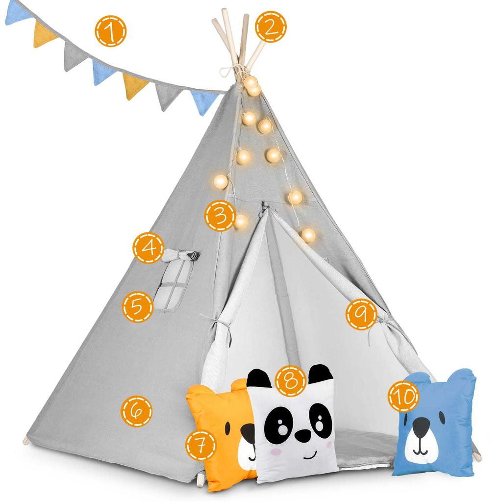 Nukido Tipi Tent For Children With Fairy Lights