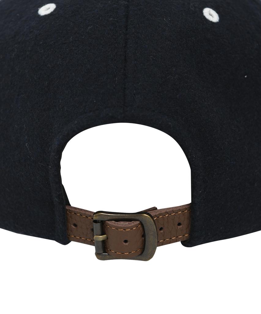 Cappello con cinturino in lana e pelle YALE_Blu Navy