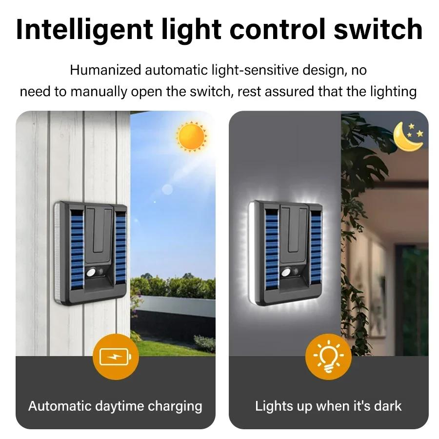 120° Solar LED Light Outdoor Wall Light Waterproof Spotlight Motion Sensor Solar 3 Modes Street Light Garden Garage Decoration