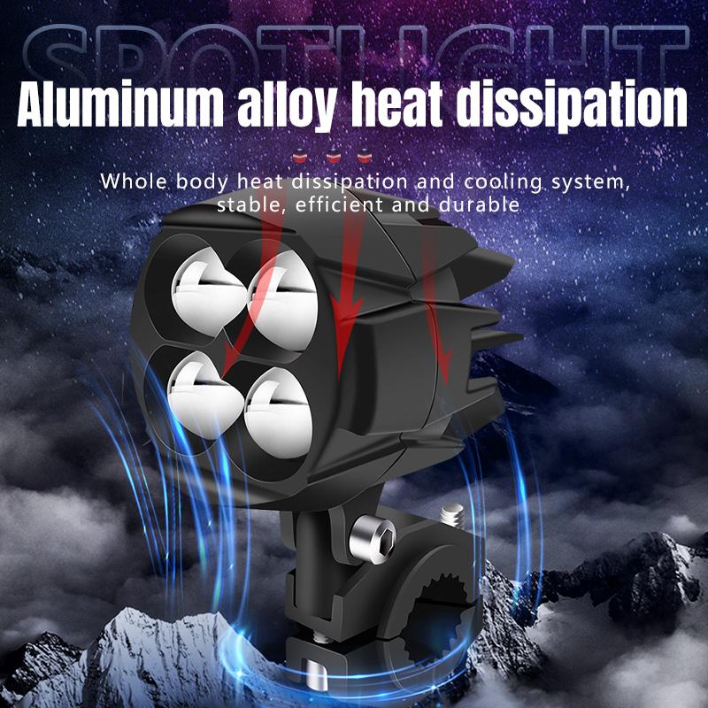 Motorcycle LED Fog Light Auxiliary Headlight Hi/Low Beam Moto Fog Driving Light Spotlight Work Lamp for Off Road Truck Car ATV