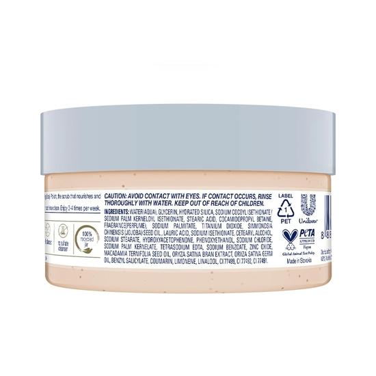 DOVE Body Polish for Skin Exfoliation & Nourishment with Crushed Macadamia & Rice Milk | For Radiant & Soft Skin | Sulphate Free | 100g