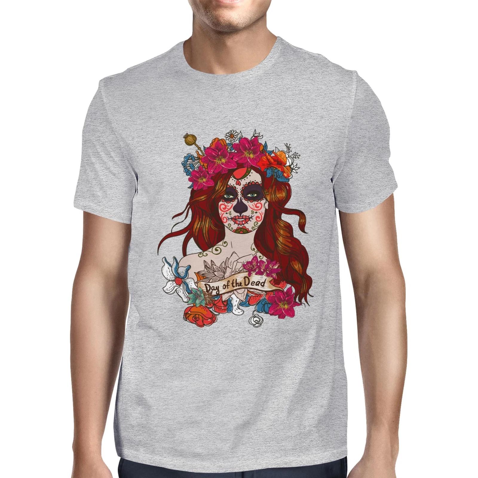 1Tee Mens Day of The Dead Mexican Sugar Skull Woman T-Shirt M
