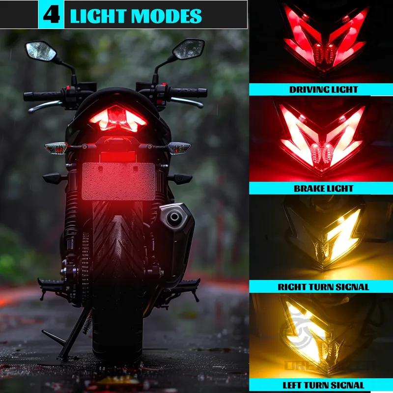 Motorcycle LED Tail Light Rear Running Turn Signal Brake Integrated Lamp For Kawasaki Z800 Ninja ZX6R 2013-2016 Z125 2013-2022