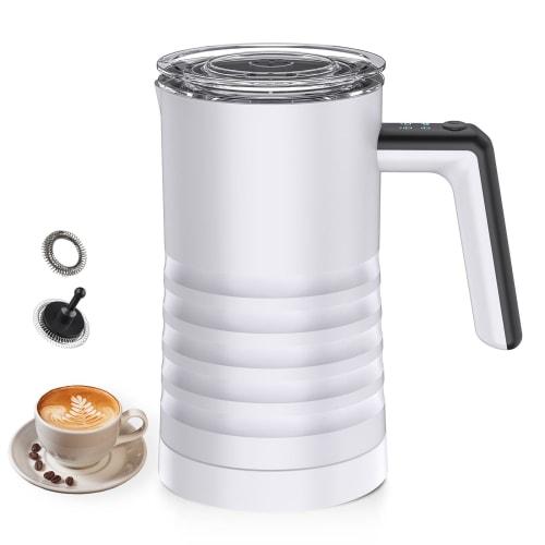 Milk Frother and Steamer, 4 in 1 Automatic Milk Warmer, 400W, Non-Stick Interior, 580ml Hot/Cold Stainless Steel Milk Foam Maker for Coffee, Hot Choco