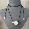 Korean Style Cord Necklace Aesthetic Trend Choker Fashion Bead Pendant Necklace  Women