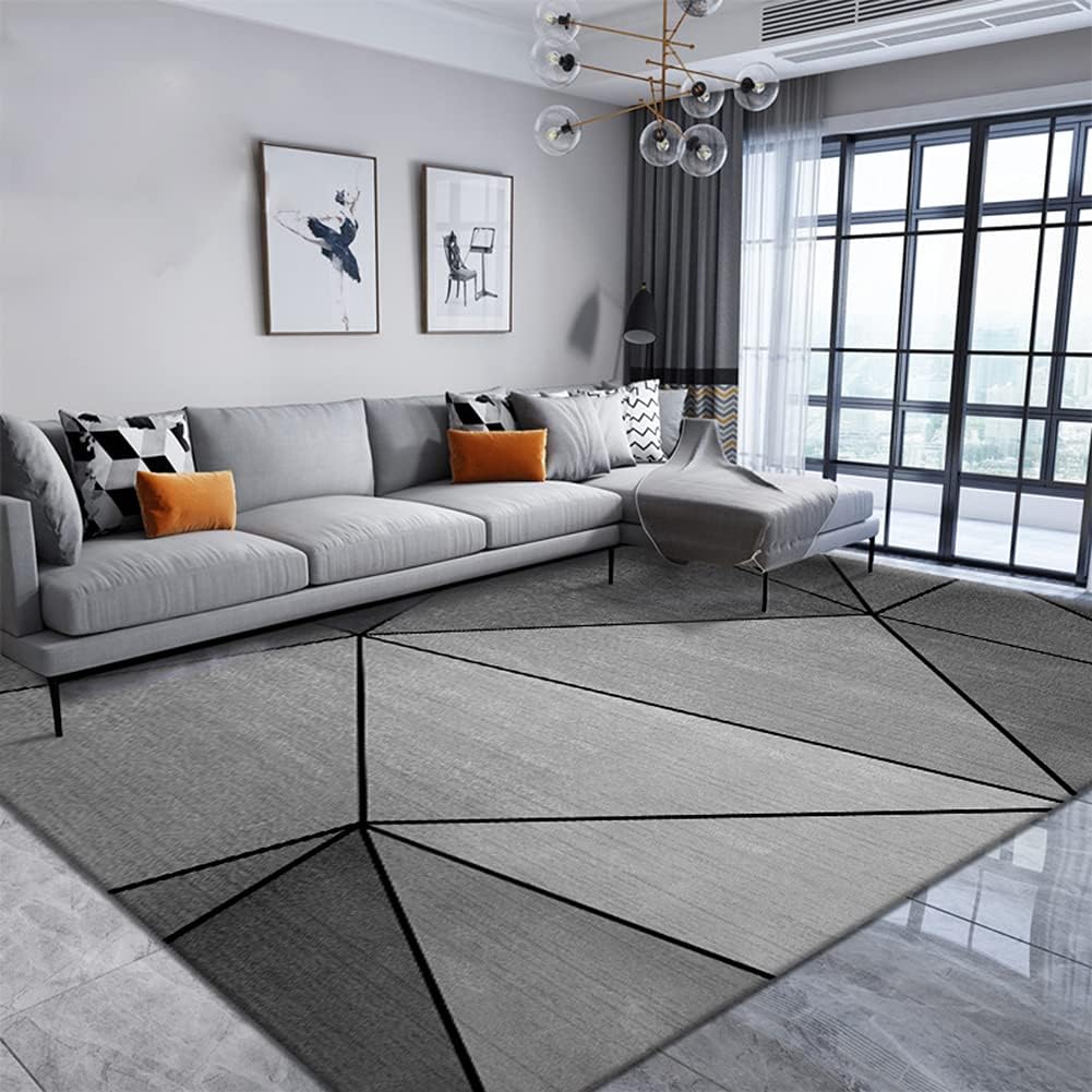 Geometric Rug Large Non-Slip Soft Living Room Bedroom Carpet Durable Home Floor Decor Mat Large Area Lounge Sofa Side