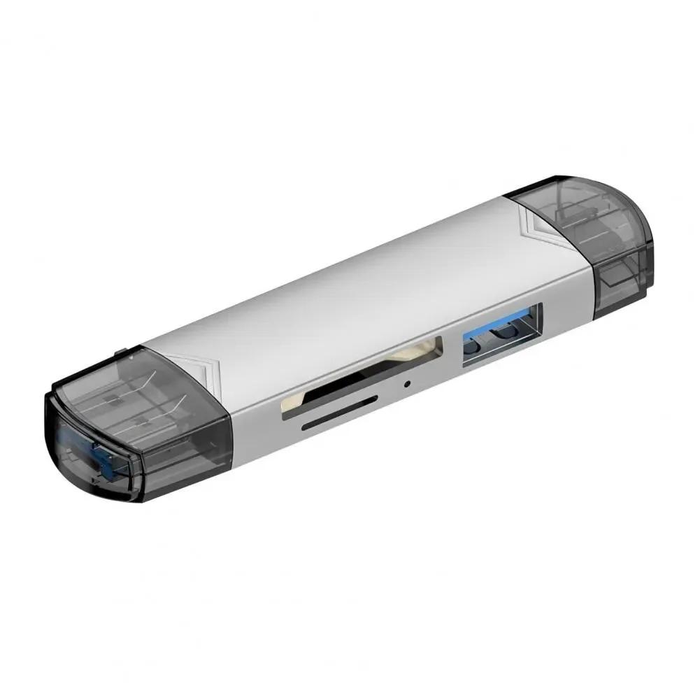 

6 in 1 Multifunction Reader U Disk Usb 3.0 Card Reading Adapter Phone Accessories Type C/Micro Usb/Tf/Sd Flash Drive Memory Card серебряный