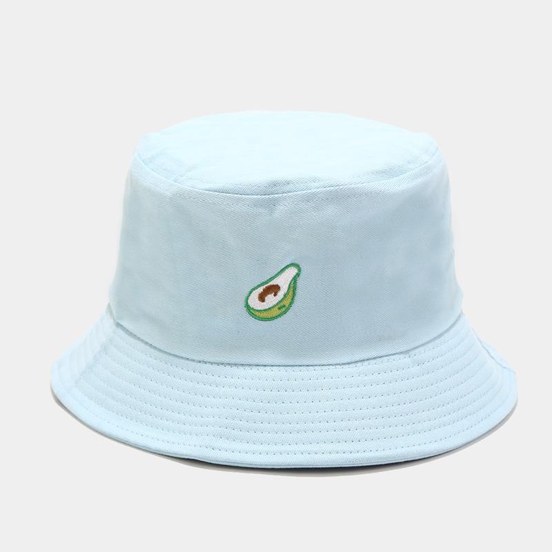 Unisex Bucket Hat Foldable Cute Fashional Fruit Embroidery Travel Beach Sun Hat Outdoor Cap