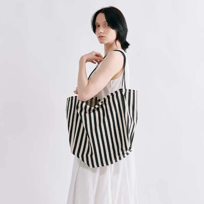 Striped Large Eco Shopper Bag_5 colors