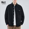 Baleno S&K Men's American Loose Fit Cotton Long-Sleeve Work Shirt