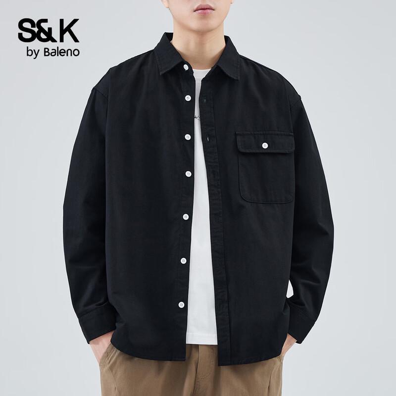 Baleno S&K Men's American Loose Fit Cotton Long-Sleeve Work Shirt