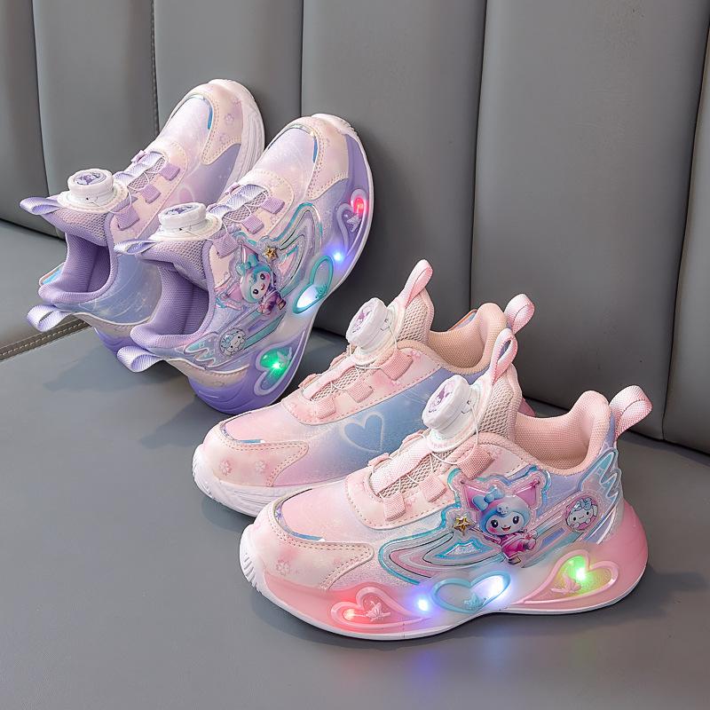 2025 Autumn New Girls Children's Sports Shoes Girls Leather Casual Running Shoes Lightweight Breathable Student Shoes