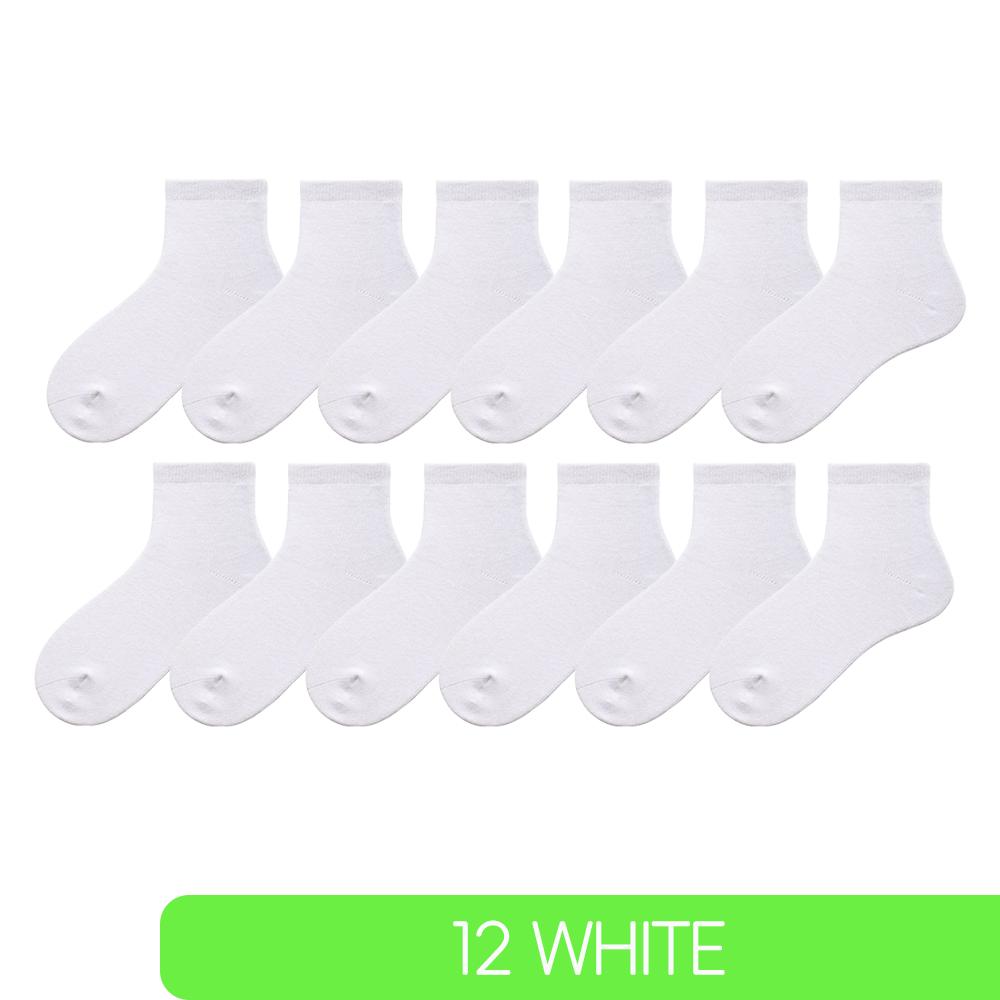 Children Boys Girls Cotton Above Ankle Sport Socks Soft Sweat Plain Stitch Athletic Spring Autumn Winter White Rray Black