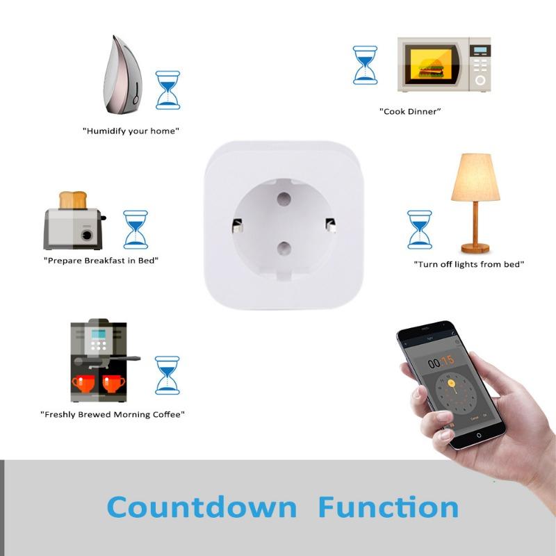 Graffiti WiFi Smart Socket European Standard Plug 16A Electric Quantity Measurement Alexa Voice Phone Remote Control
