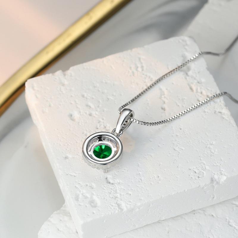 Hot Sale Carat White Diamond Round Necklace Simple Moissanite Microinlaid Zircon Clavicle Chain