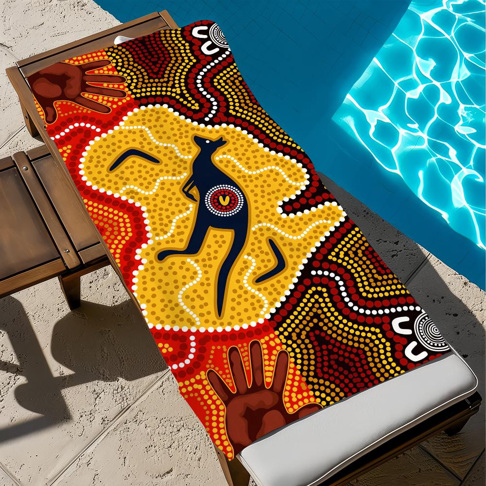 Art A-Australian A-Aboriginal Towel Large Quick-Drying Microfiber soft Beach Towel for Travel Fitness Sauna Bathing Camping
