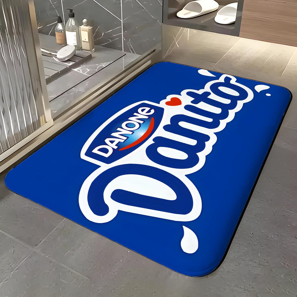 Food & Beverage - D-Danone Floor Mat Soft Flannel Entrance Door Mat Non Slip Absorbent Bathroom Bedroom Floor Rug