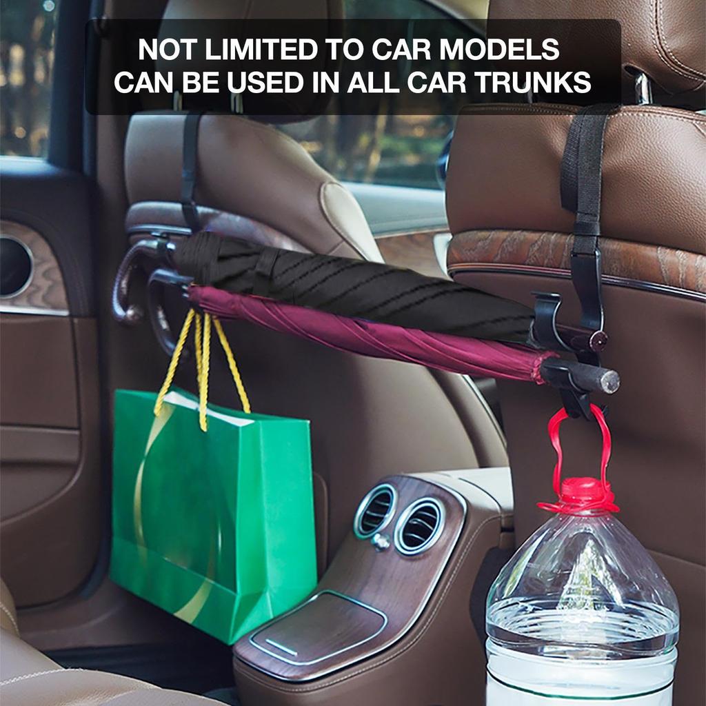 Auto Seat Hooks, Vehicle Headrest Hooks | 2 Rear Seat Umbrella Storage Hooks, Bags,
