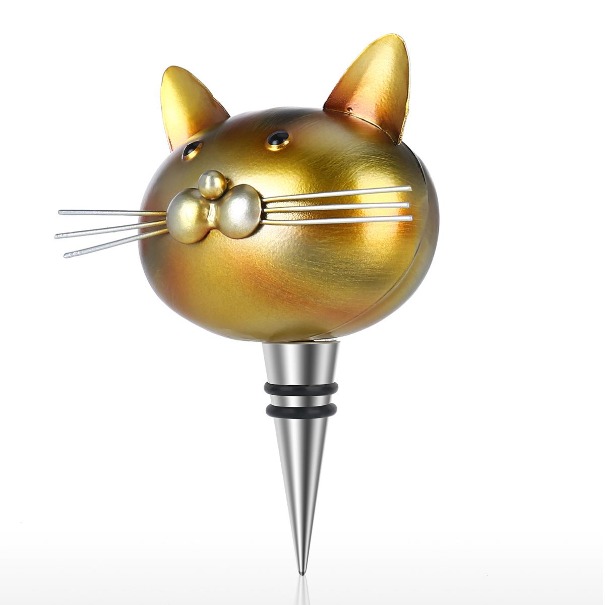 

Tooarts Cat Stopper Iron Wine Bottle Stopper Airtight Decorative Cat Cork Wine Decoration Special Gift