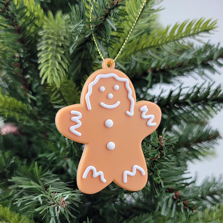 Gingerbread Man & Santa Claus Christmas Tree Ornaments Set - 12 Pieces, In Stock and Ready to Ship