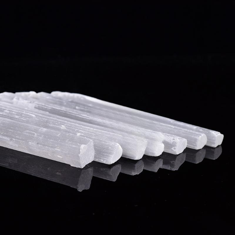 Natural White Selenite Gypsum Sticks Irregular Reiki Mineral Specimen Healing Crystal Wand Diy Jewelry Pendant Making Stone