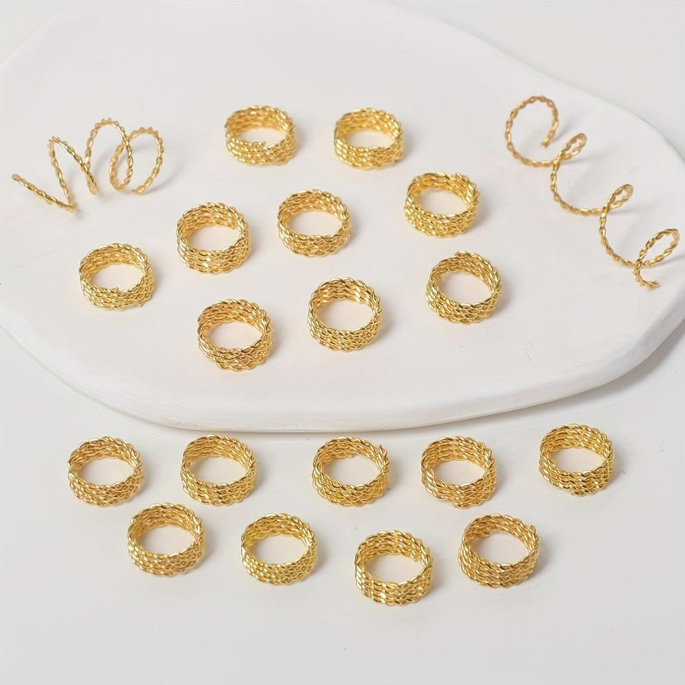 30pcs Metal Cuff Clips Twist Hair Braid Rings Dread Locks Hair Braid Tubes  Hair Jewelry