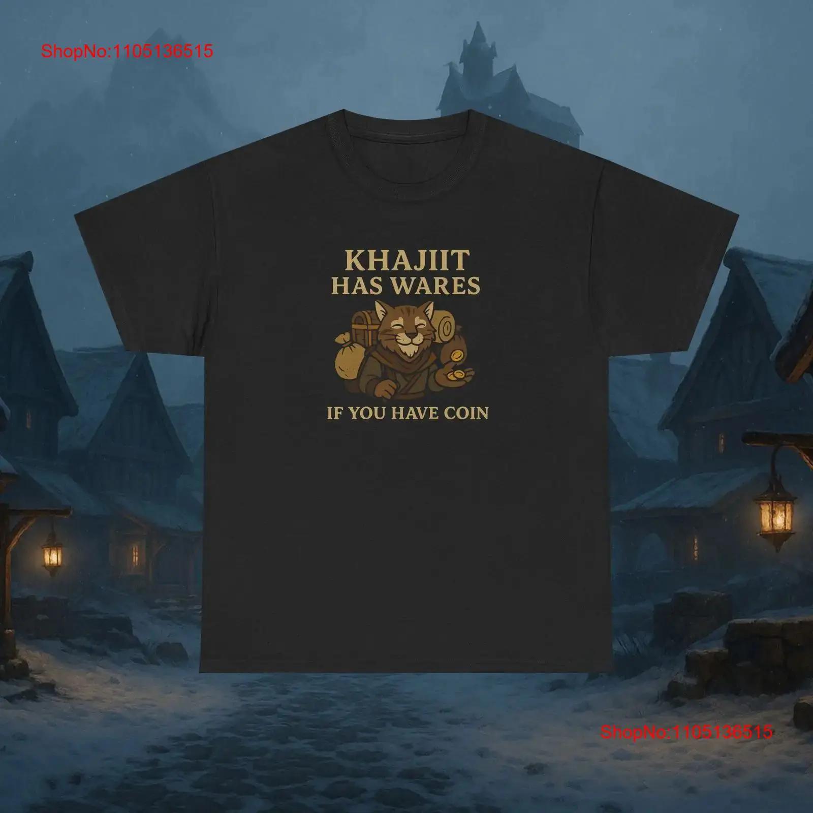 

Khajiit Has Wares Heavy Cotton T Shirt Gaming for Gamers vintage Washed Stylish graphic Unisex Comfortable Breathable homme S разноцветный