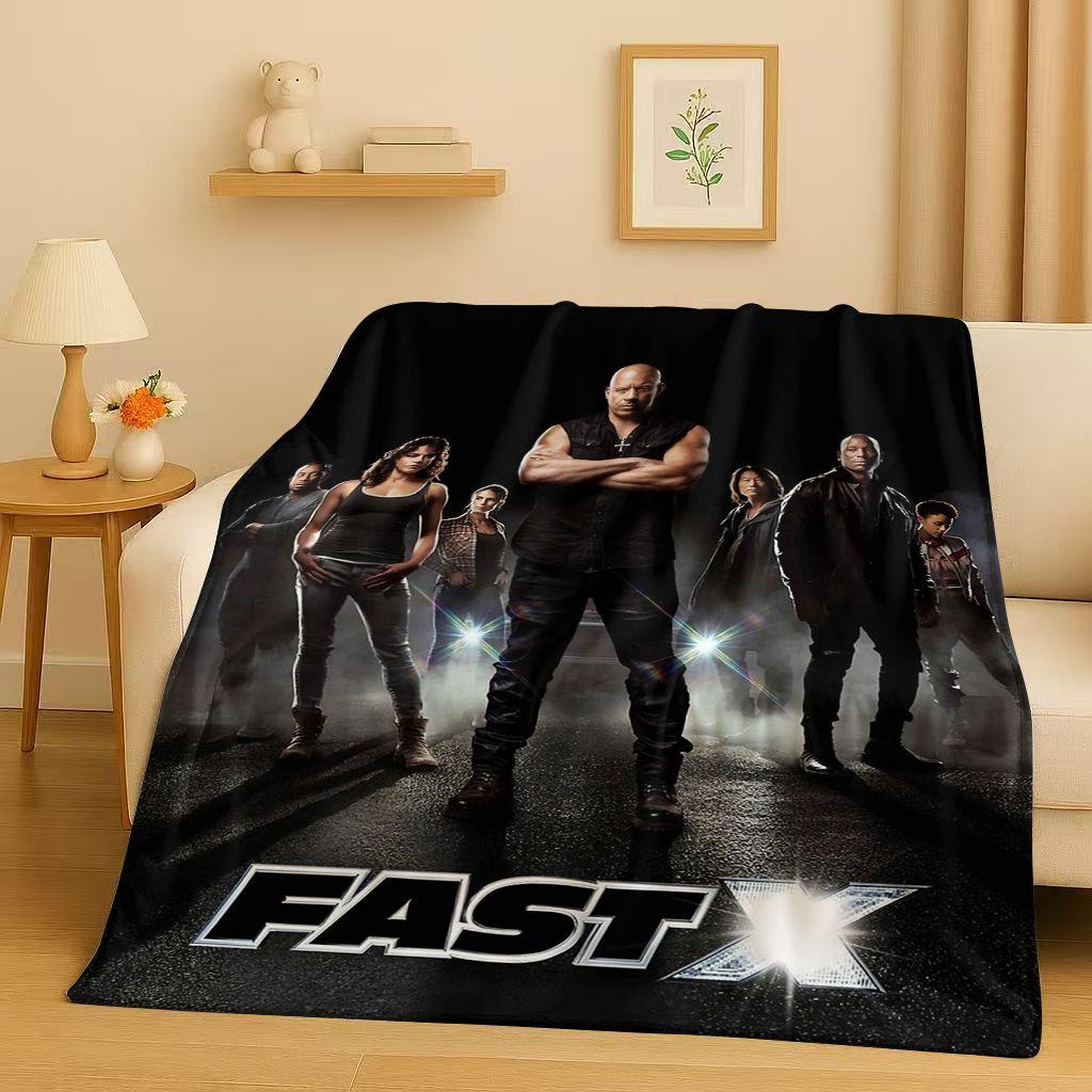 3D Szybcy i Wściekli Vin Diesel Samochód Wyścigowy Koc Flanelowy, Niezwykle Miękki Ciepły Pluszowy Koc na Domową Sypialnię Łóżko Kanapę Pokrowiec Piknik Dzieci