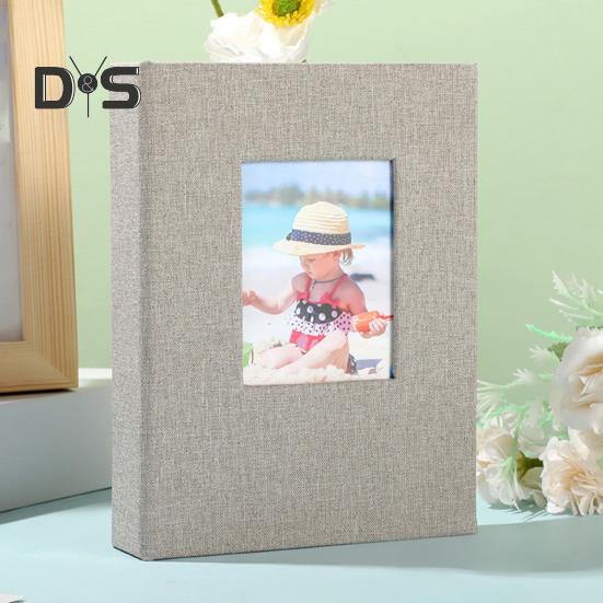 Slip-in Photo Album Linen Cover 28 Pages 56 Pockets 4x6-Inch Wedding Travel Baby Shower Kids Family Anniversary Picture Collection Book