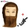 100% Human Hair Mannequin Head Male Barber Hairdresser Manikin Head Training Doll Head For Beauty Hairdresser Practice CuttIing