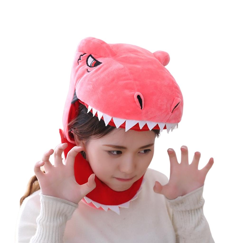 Cute Dinosaur Head Hat Cosplay Headgear Animal Warm Hat Party Hats PP Cotton