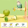 Creative Parrot Standing Stick Sturdy Fruit Core Shaped Bird Perch Stand Grinding Claws Durable Claw Trimming Tool Perch Shelf