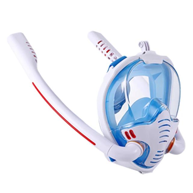 Snorkeling Mask Double Tube Silicone Full Dry Diving Mask Adult Swimming Mask Diving Goggles Underwater Breathing. Lightweight Design