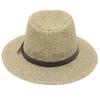 Summer Hard Hollow Black Belt Straw Hat Light Casual British Style Jazz Band Party Hat