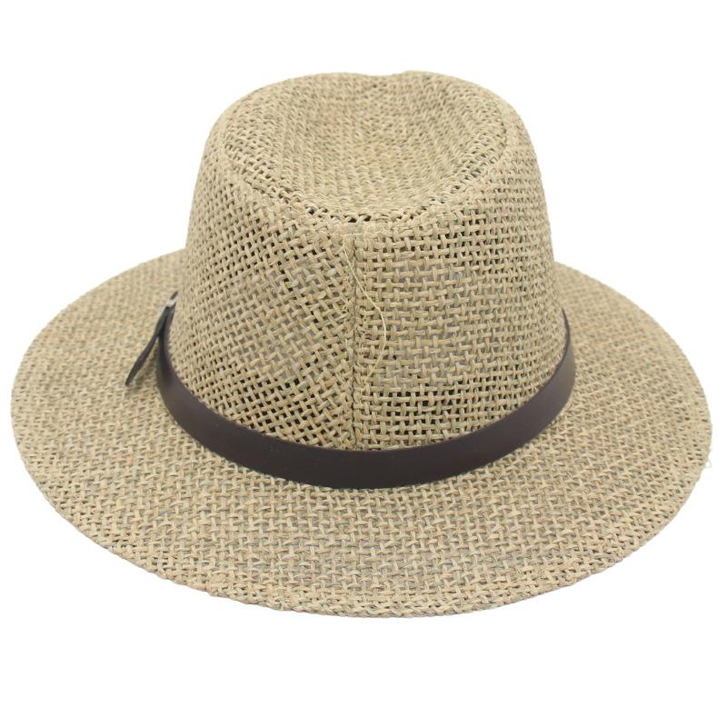 Summer Hard Hollow Black Belt Straw Hat Light Casual British Style Jazz Band Party Hat