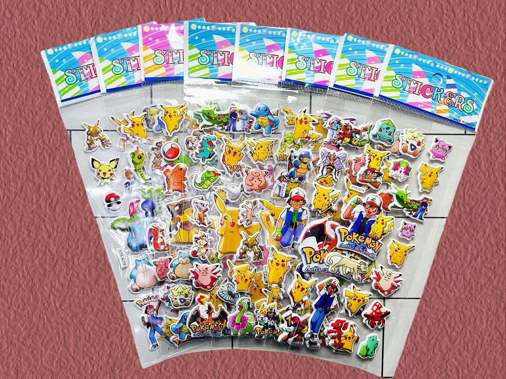 8Pcs Cartoon Pokmon Pikachu 3D Bubble Sticker Home Bedroom Diy Decor Mural Art Decals Children'S Gifts Adesivi Per Frigo