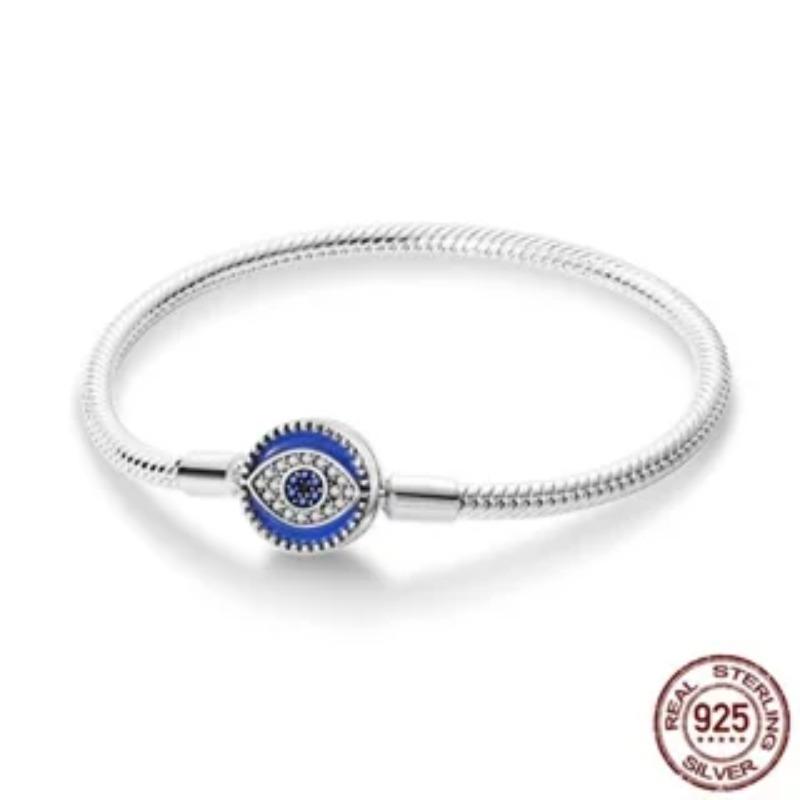 925 Silver Bracelet Butterfly Flower Clover Green Cat Claw Love Zircon Jewelry Gifts for Women 17-20CM