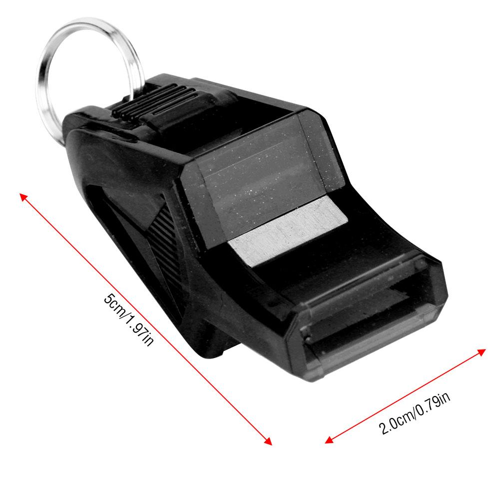 Outdoor Sports Portable Referee Safety Whistle Football Basketball with Lanyard (Black)