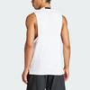 Adidas Solid Color Logo Round Neck Fitness Training Sleeveless Vest Men Tops White IS3709