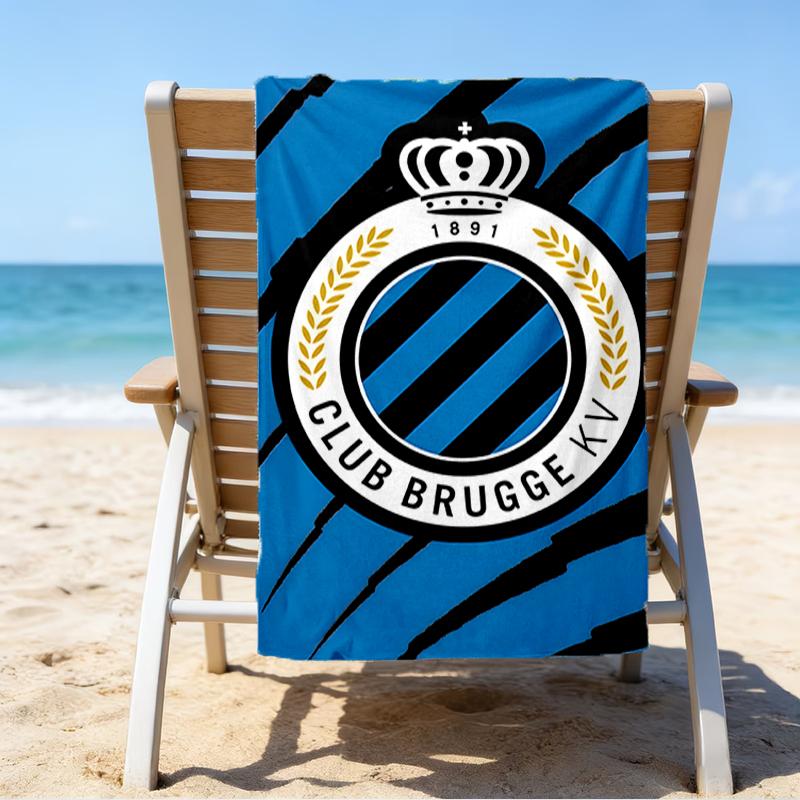 FC Brugge Crest Beach Towel - Soft, Absorbent Microfiber, Lightweight, Ideal for The Beach, Parties, Travel, Camping fan gifts