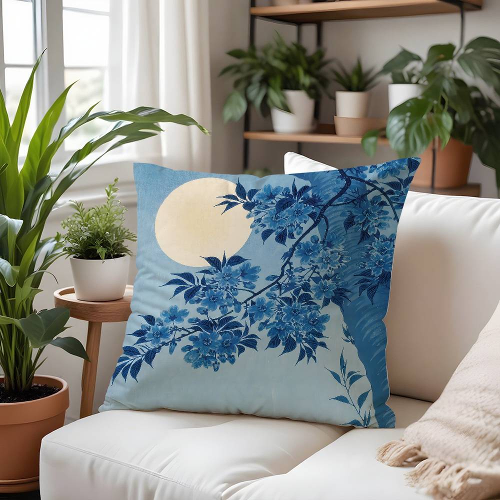 

Japanese Art O-Ohara Koson Pillow Case Plush Fabric Soft Pillowcase Double Sided Print Cushion Cover Household Gifts 12x12Inch