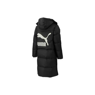 Puma Kapuzen-Daunenjacke mit Rückenprint und großer Tasche Unisex Jacken Schwarz 539572-01