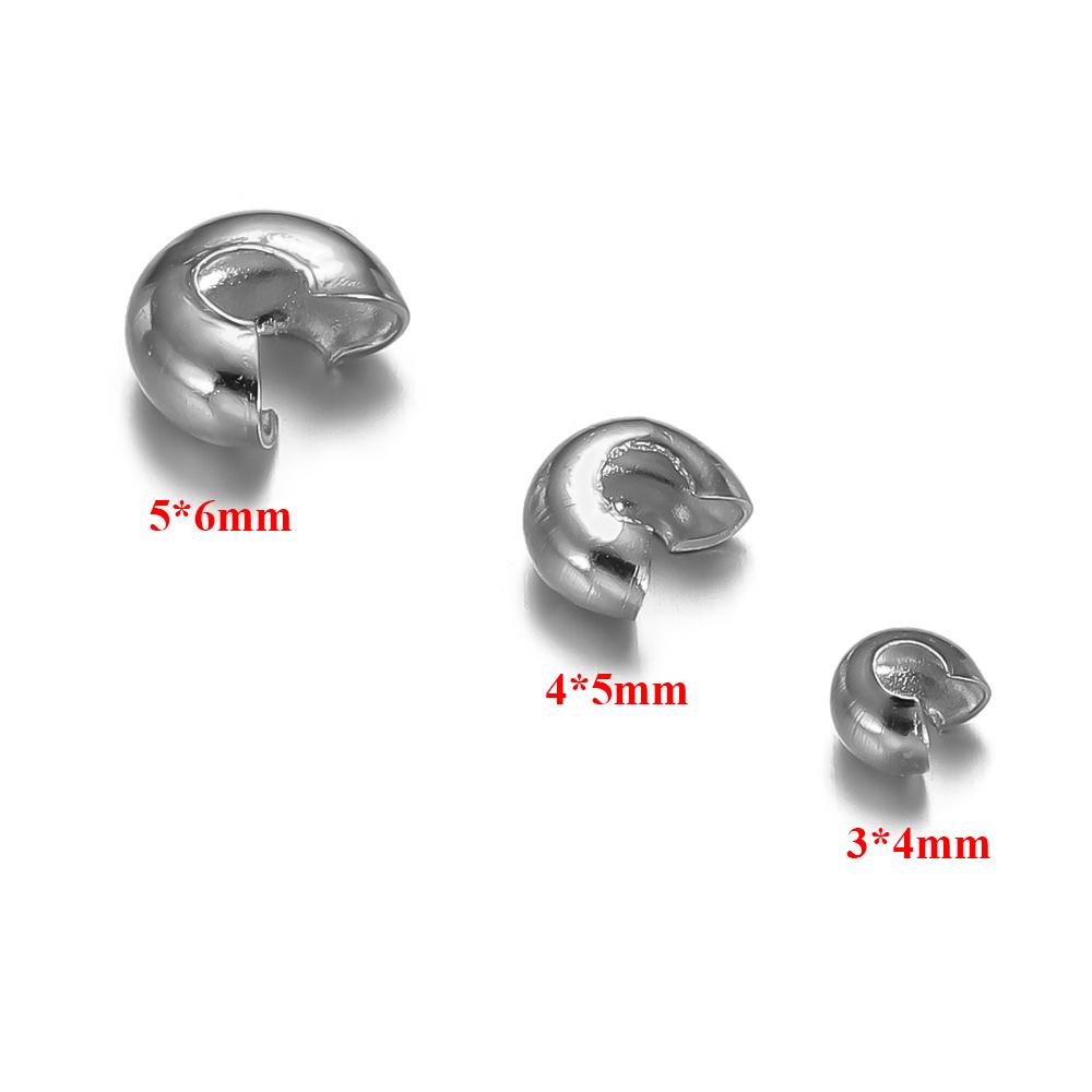 

50pcs Stainless Steel PVD Plated Open Crimp End Bead Stopper Spacer Beads for DIY Jewelry Making Necklaces Bracelets Findings 5mm