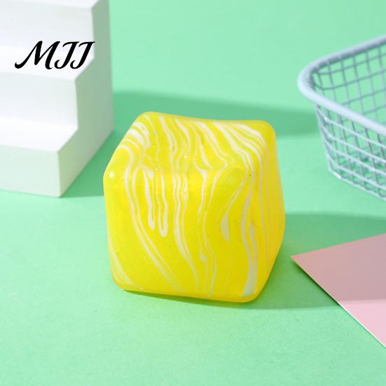 TPR Stress Ball Flow Pattern Cube Squeeze Toy Anxiety Relief Sensory Elastic Decompression Stretchy Pinch Party Favors