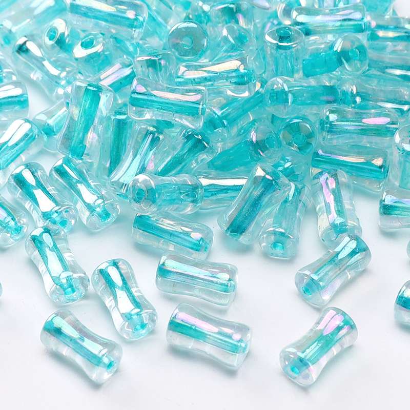 4x8mm Shiny Transparent Bamboo Beads Glass Cylindrical Beads Can Be Used For DIY Jewelry Making Necklace Bracelet