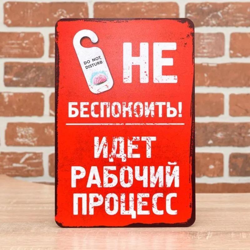 Do Not Disturb Work In Progress Funny Metal Sign 20x30cm, Office Humor Wall Decor